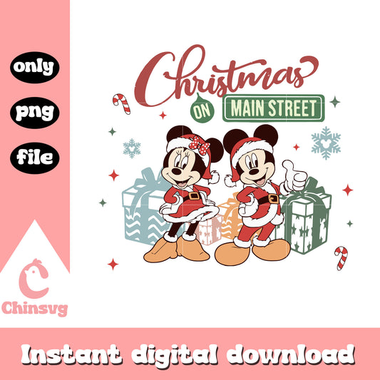Disney christmas on main street xmas gift png, noel a disney png