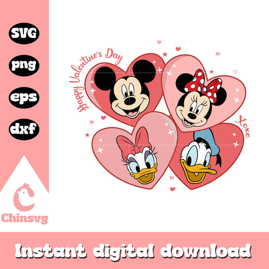 Disney couple happy valentine's day svg, xoxo valentine svg