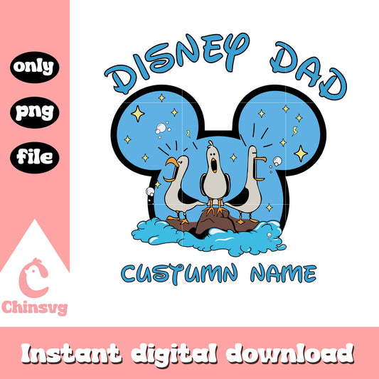 Disney dad custumn name png, mickey head png, disney movies png
