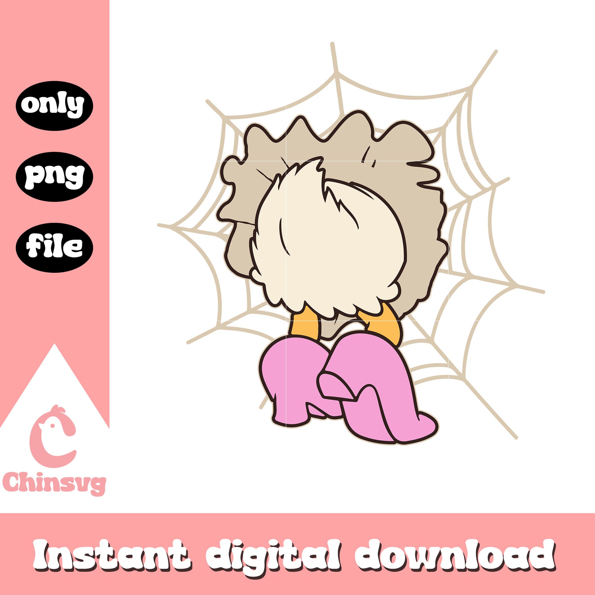 Disney daisy ass spiderweb clipart png, disney daisy cartoon png