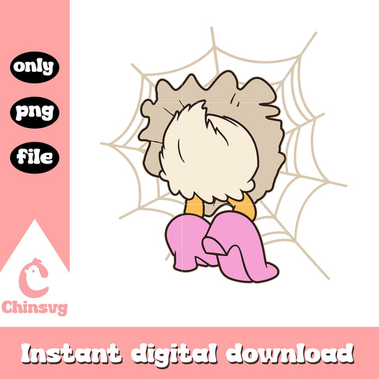 Disney daisy ass spiderweb clipart png, disney daisy cartoon png