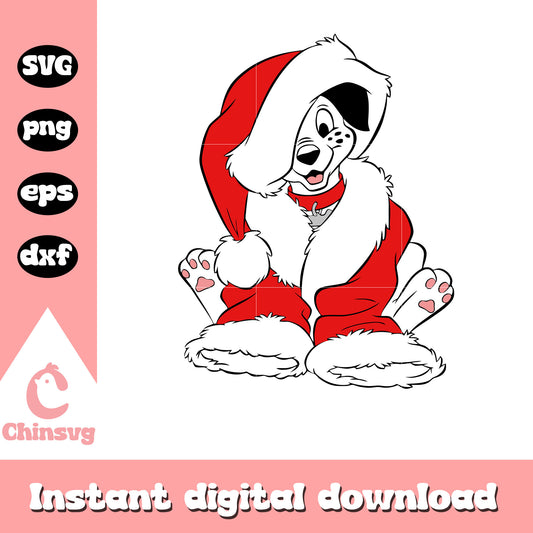 Disney dalmatians santa claus svg, 101 dalmatians christmas​ svg