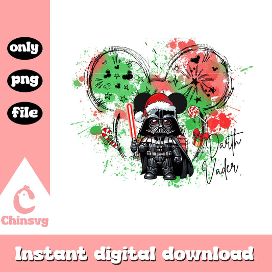 Disney darth vader christmas watercolor png, darth vader art png