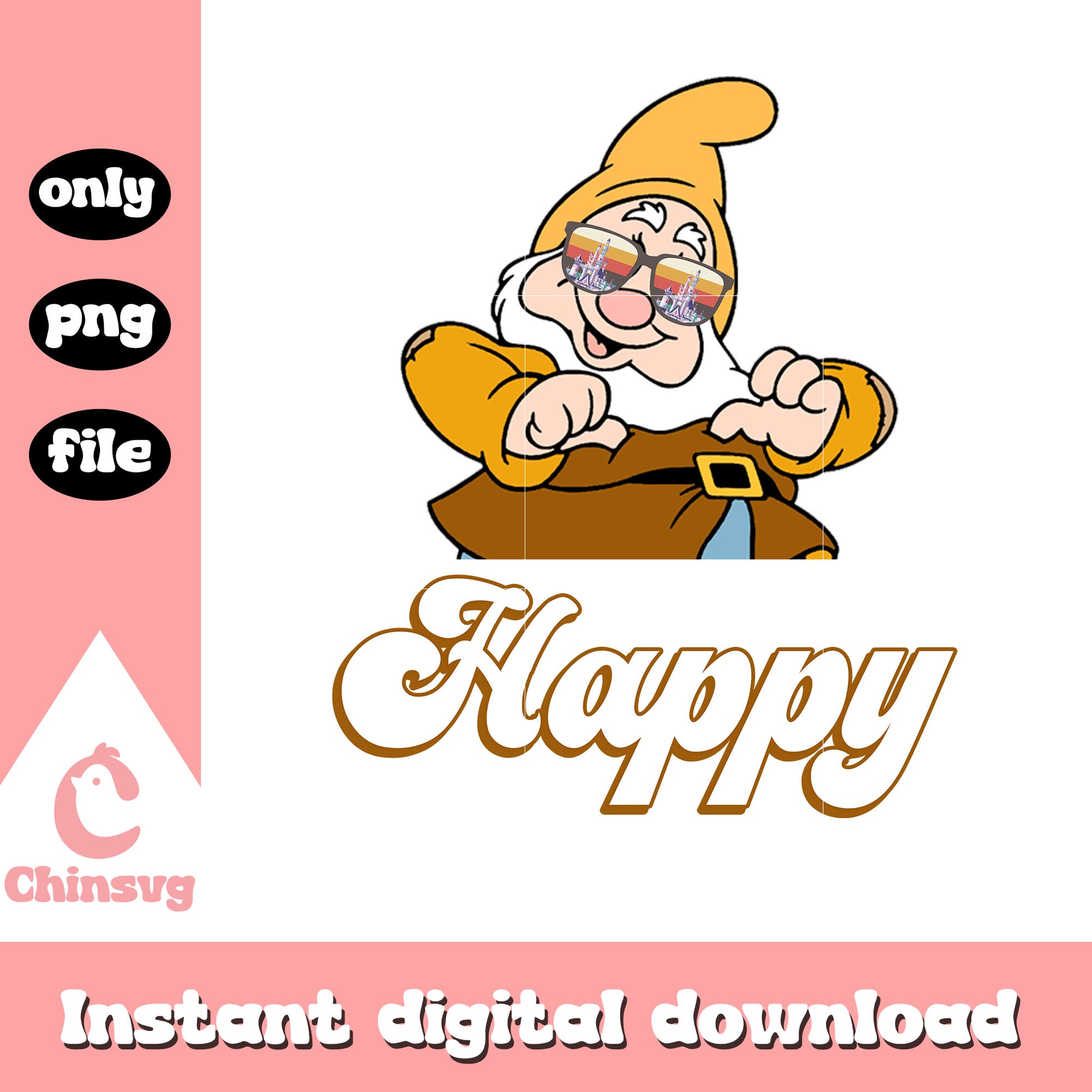 Disney dwarf happy design png, disney dwarfs png, disney world png