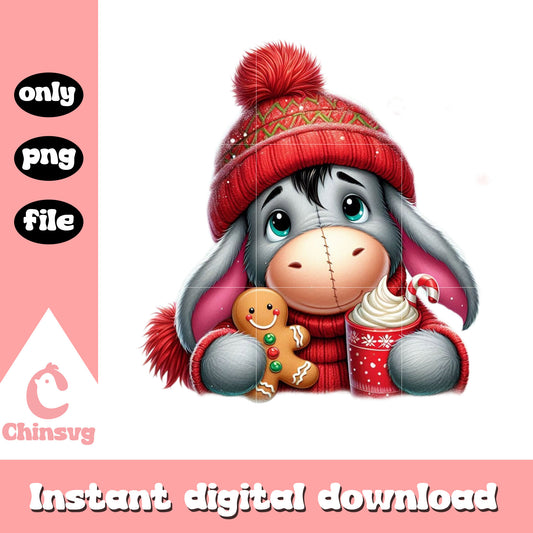 Disney eeyore on christmas day png, disney world png