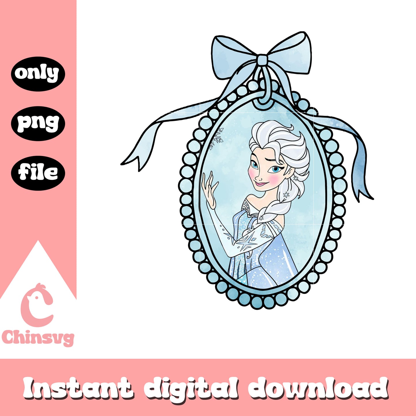 Disney elsa mirror design png, elsa frozen png, disney png