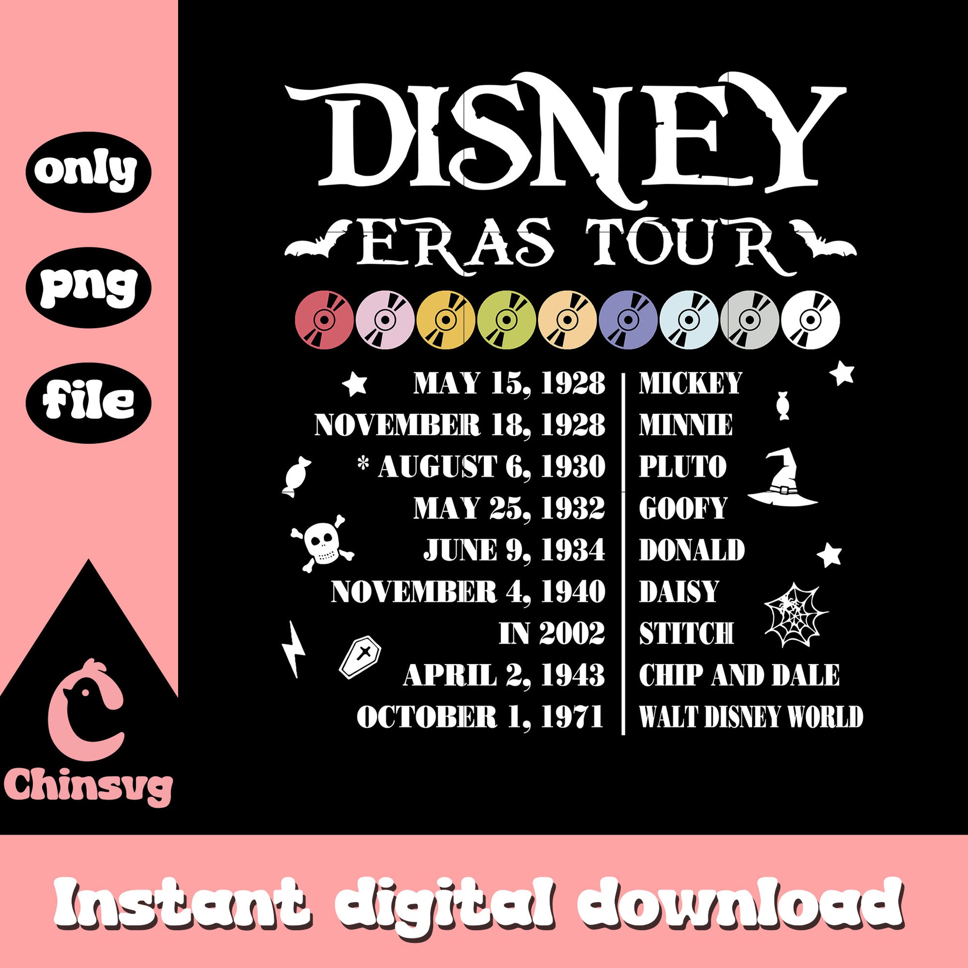 Disney eras tour font clipart png, disney cartoons png