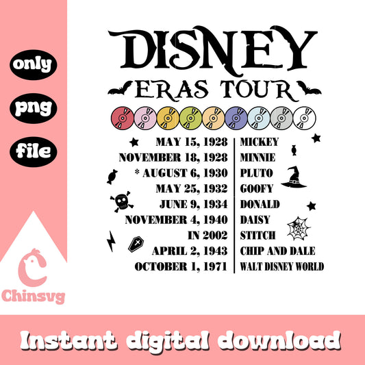 Disney eras tour font design png, disney cartoon characters png