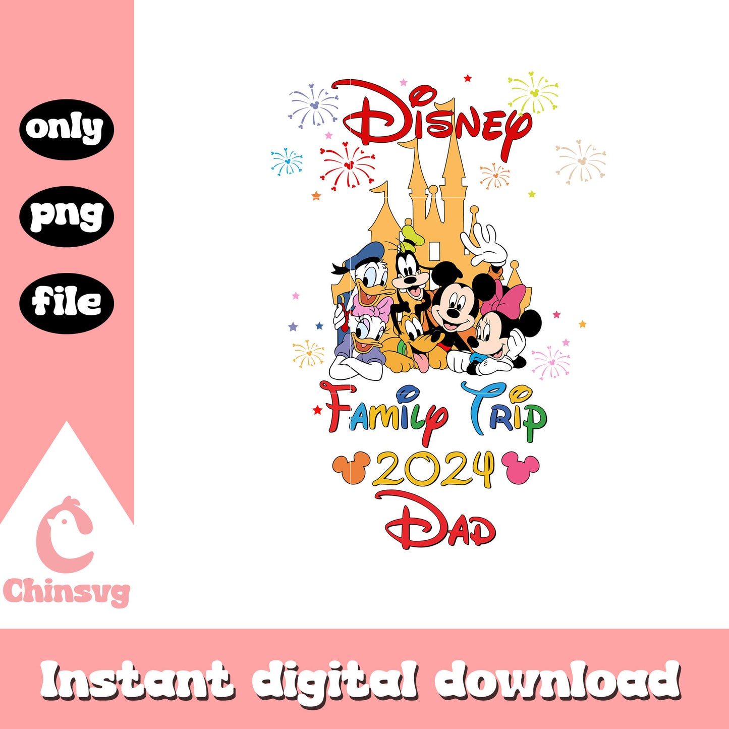 Disney family trip dad png, mickey friends png, family trip png