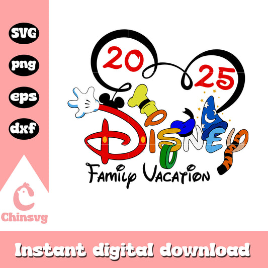 Disney family vacation 2025 svg, disney trip svg, family vacation svg