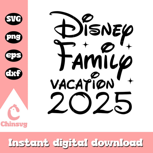 Disney family vacation font design png, disney png, font design png