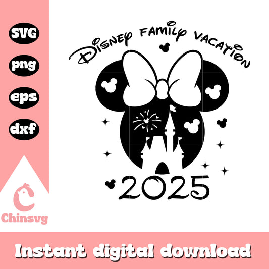 Disney family vacation minnie face png, disney castle png