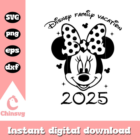 Disney family vacation minnie head 2025 png, minnie mouse png