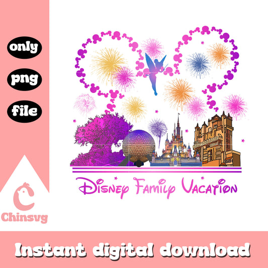 Disney family vacation png, mickey head png, disneyland png