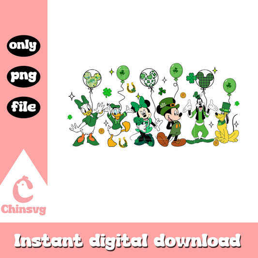 Disney friends patrick day png, mickey png, st. patrick's day png