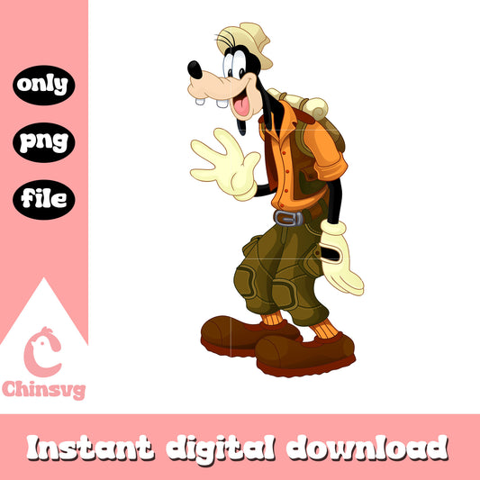 Disney goofy cartoon safari design png, disney goofy mickey mouse png