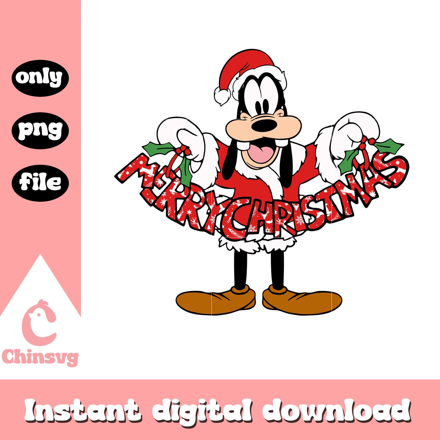 Disney goofy merry christmas design png, goofy disney png