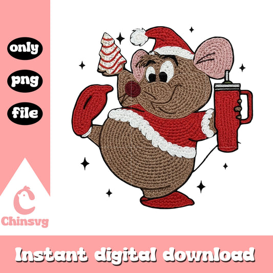 Disney gus crochet and standley cup png, disney christmas png