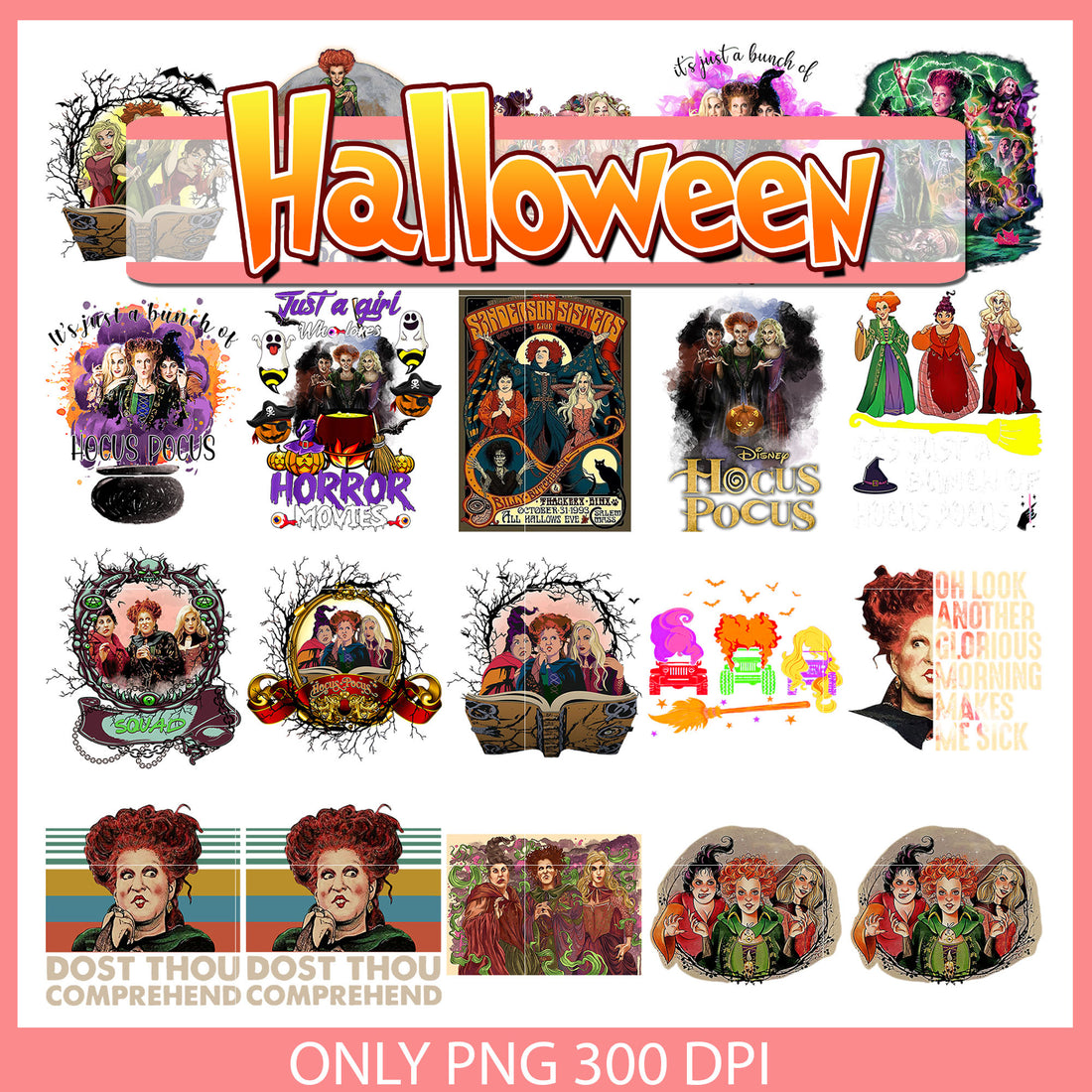 Disney hocus pocus halloween design bundle png, hocus pocus png – Chinsvg