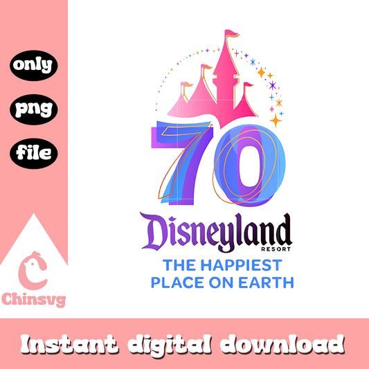 Disneyland 70 years the happiest place on earth png, disneyland 70​ png
