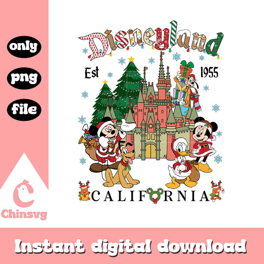 Disneyland est 1995 castle christmas png, mickey and friends​ png