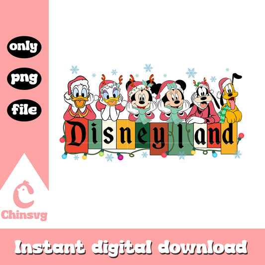 Disneyland mickey friends santa hat png, disneyland christmas​ png