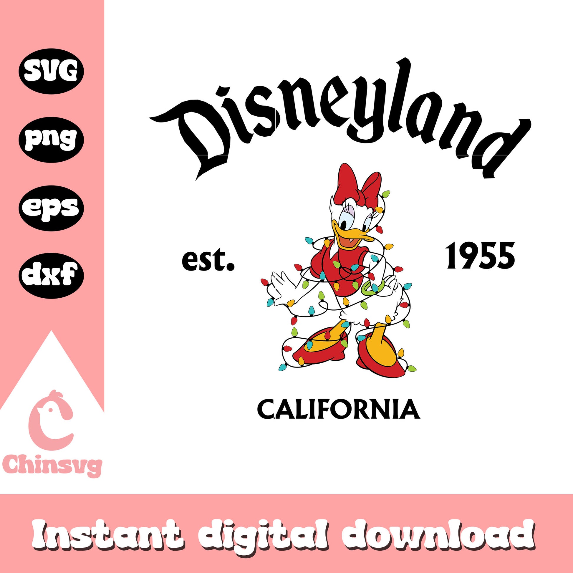 Disneyland california daisy duck svg, disney christmas svg