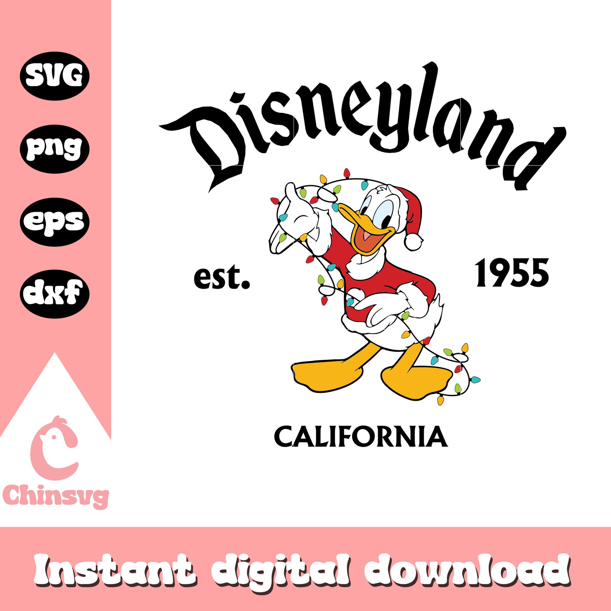 Disneyland california donald duck svg, disney christmas svg