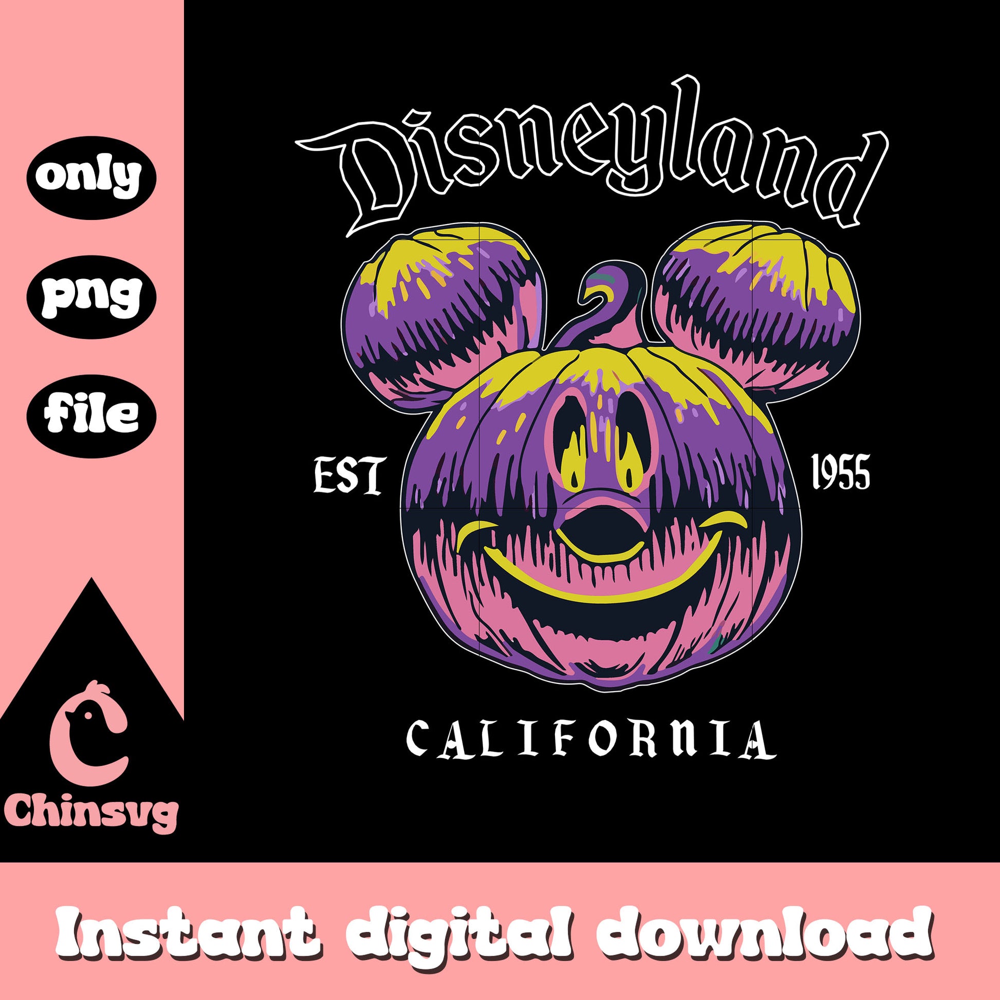 Disneyland california est 1955 mickey pumpkin head png, mickey png