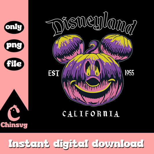 Disneyland california est 1955 mickey pumpkin head png, mickey png