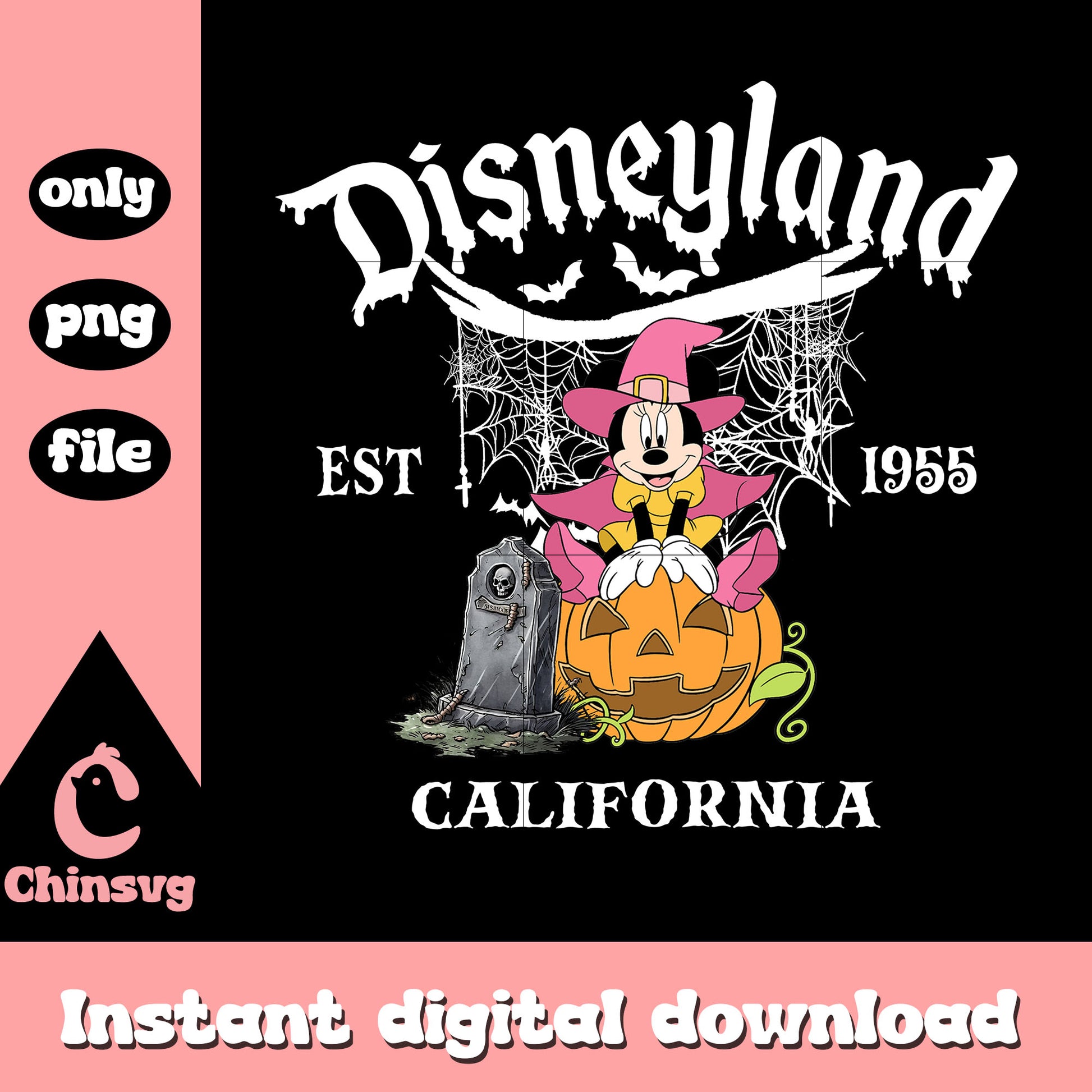 Disneyland california est 1955 minnie design png, minnie mouse png