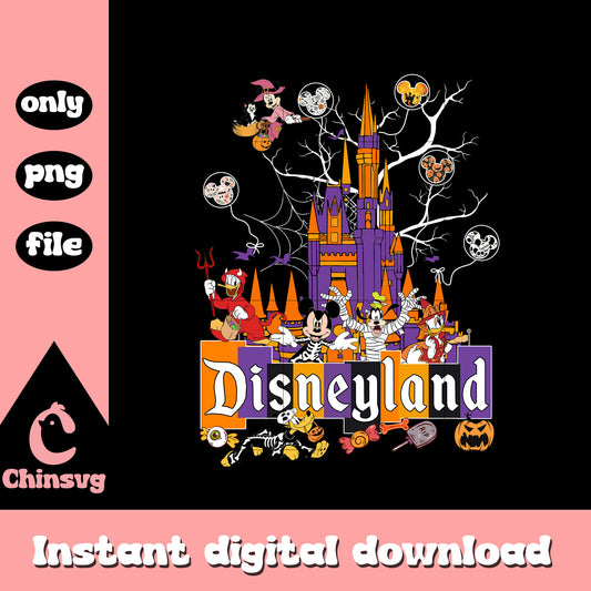 Disneyland castle halloween png, disney halloween disney png