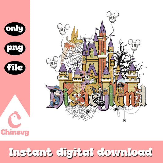 Disneyland characters castle clipart png, disney characters png