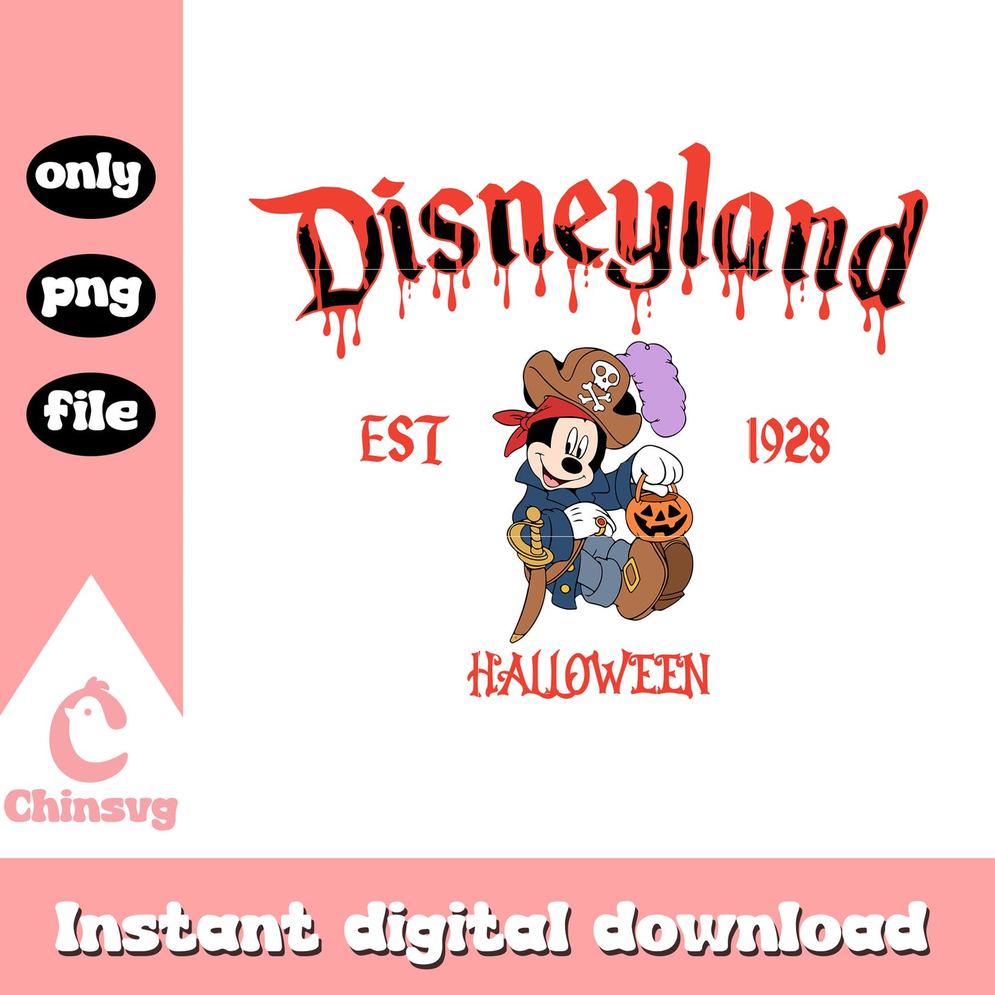 Disneyland est 1928 halloween mickey mouse png, disney mickey png