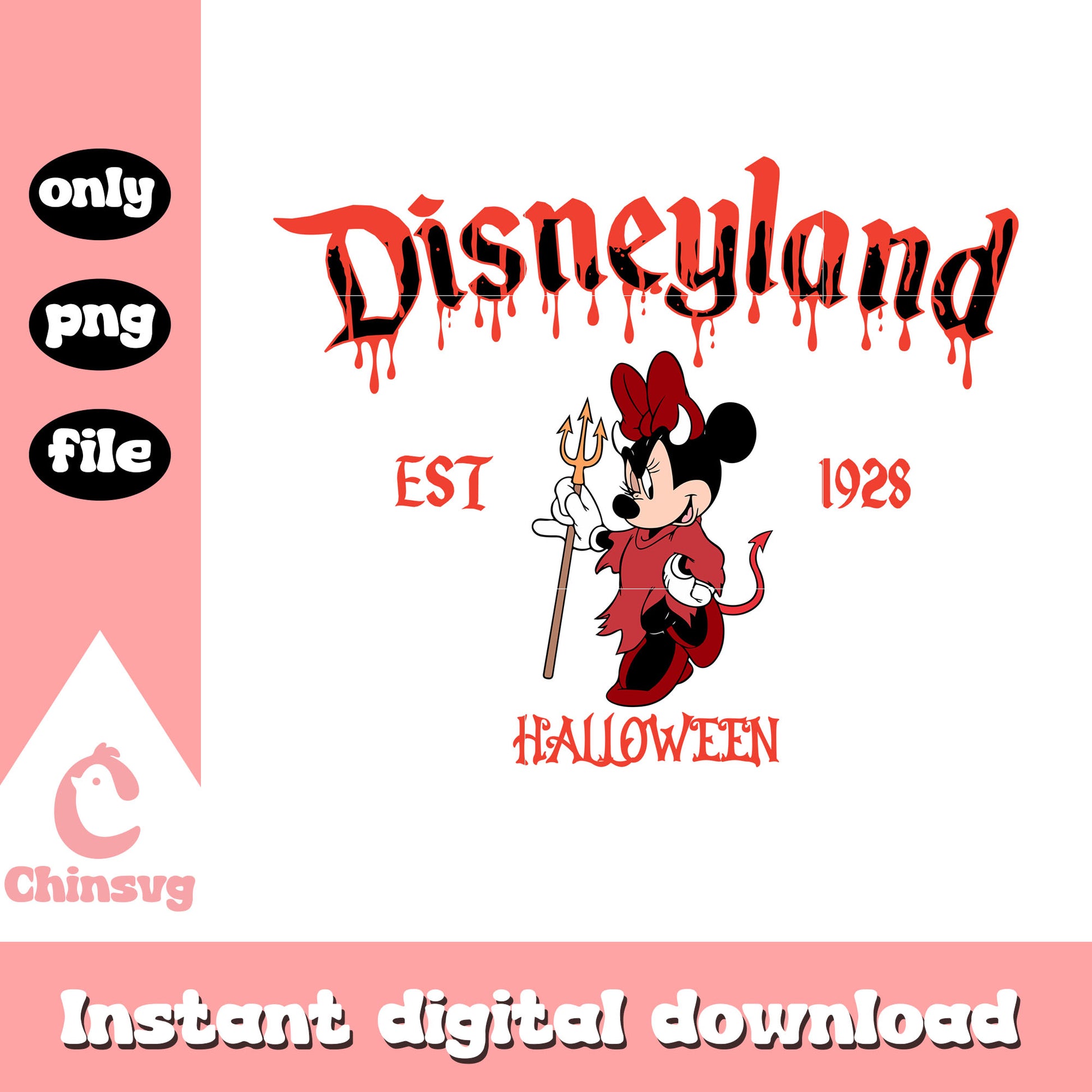 Disneyland est 1928 halloween minnie mouse png, disney minnie png