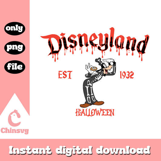 Disneyland est 1932 halloween goofy design png, halloween day png