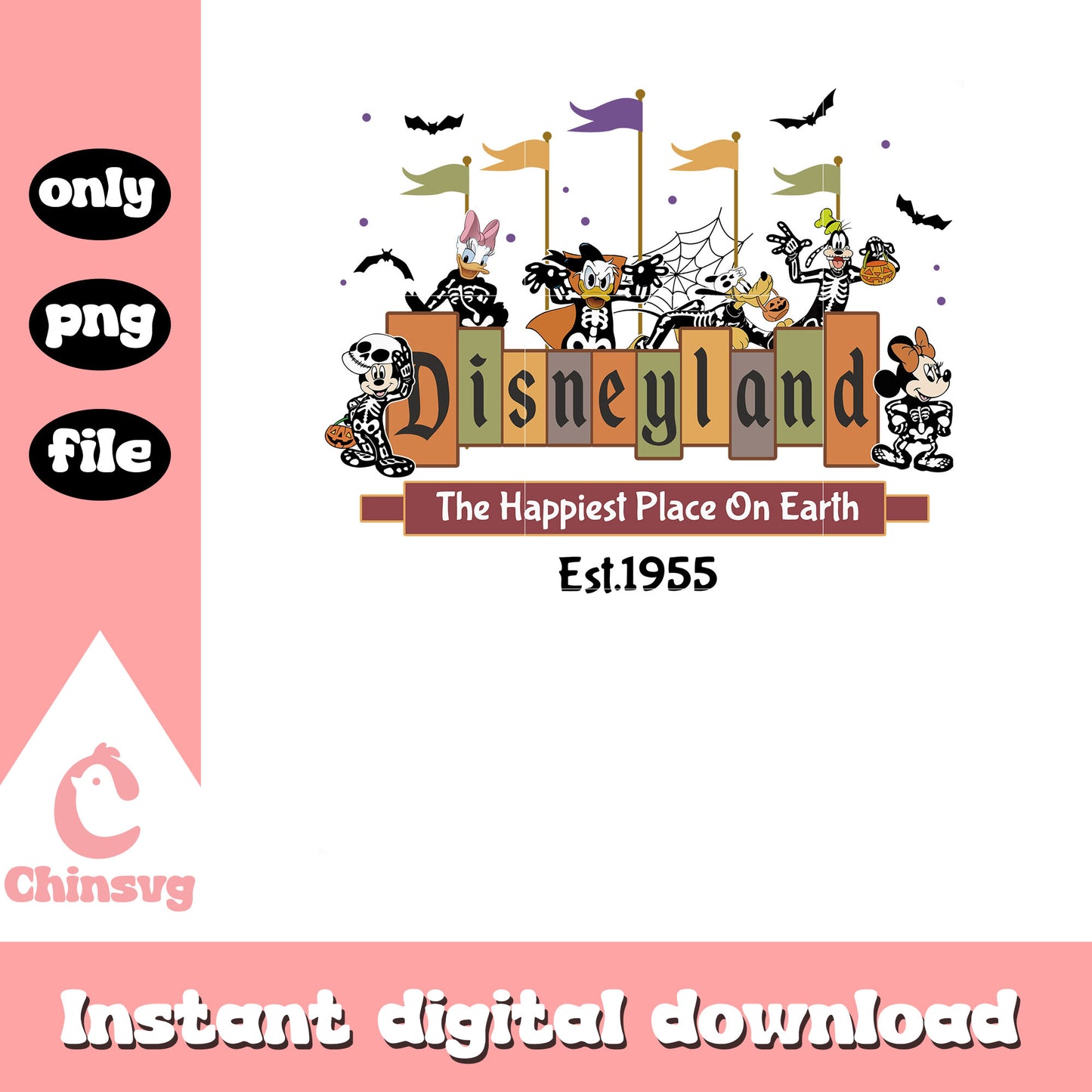 Disneyland est 1955 the happiest place quote png, disney mickey png
