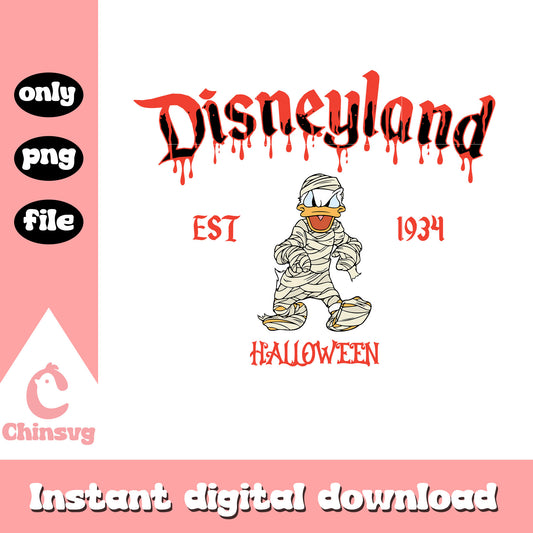 Disneyland halloween est 1934 donald duck design png, donald duck png