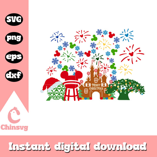 Disneyland merry christmas svg, disney world christmas party svg