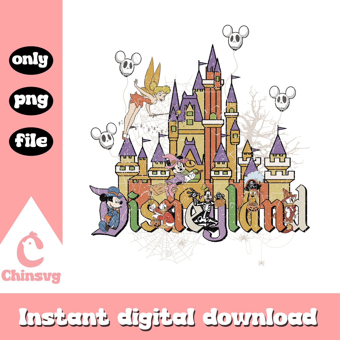 Disneyland mickey castle halloween clipart png, disneyland png