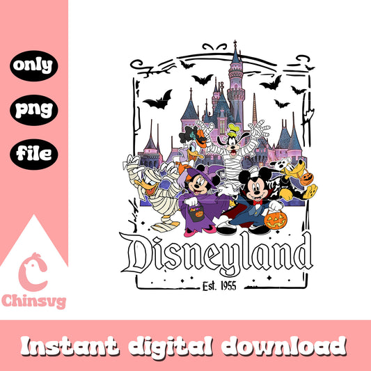 Disneyland mickey characters halloween design png, disney movie png