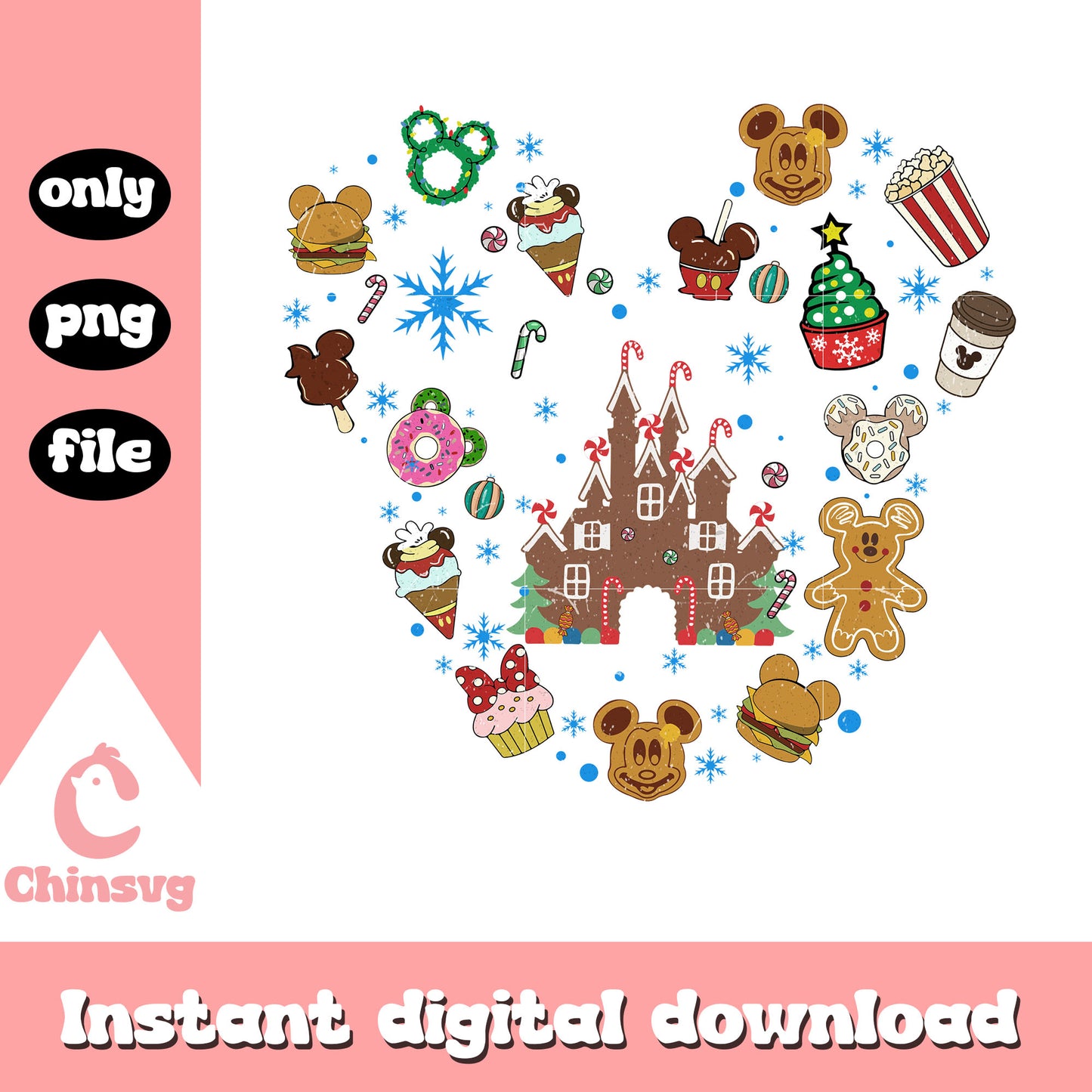 Disneyland on christmas png, christmas movies on disney​ png