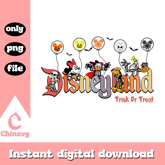Disneyland skeleton characters mickey cartoon png, trick or treat png