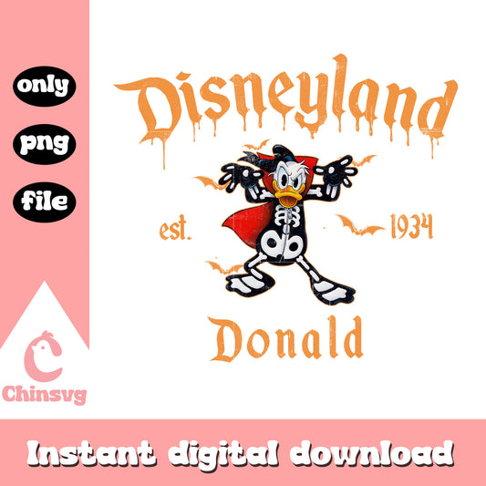 Disneyland skeleton donald est 1932 png, disney donald duck png