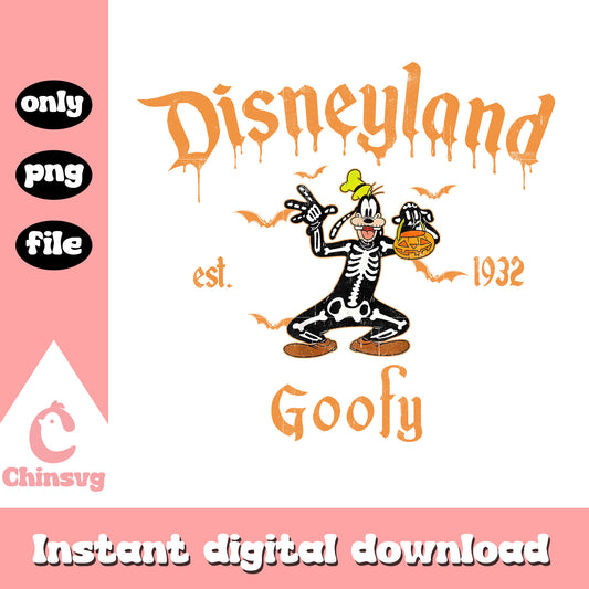 Disneyland skeleton goofy est 1932 png, disney goofy png