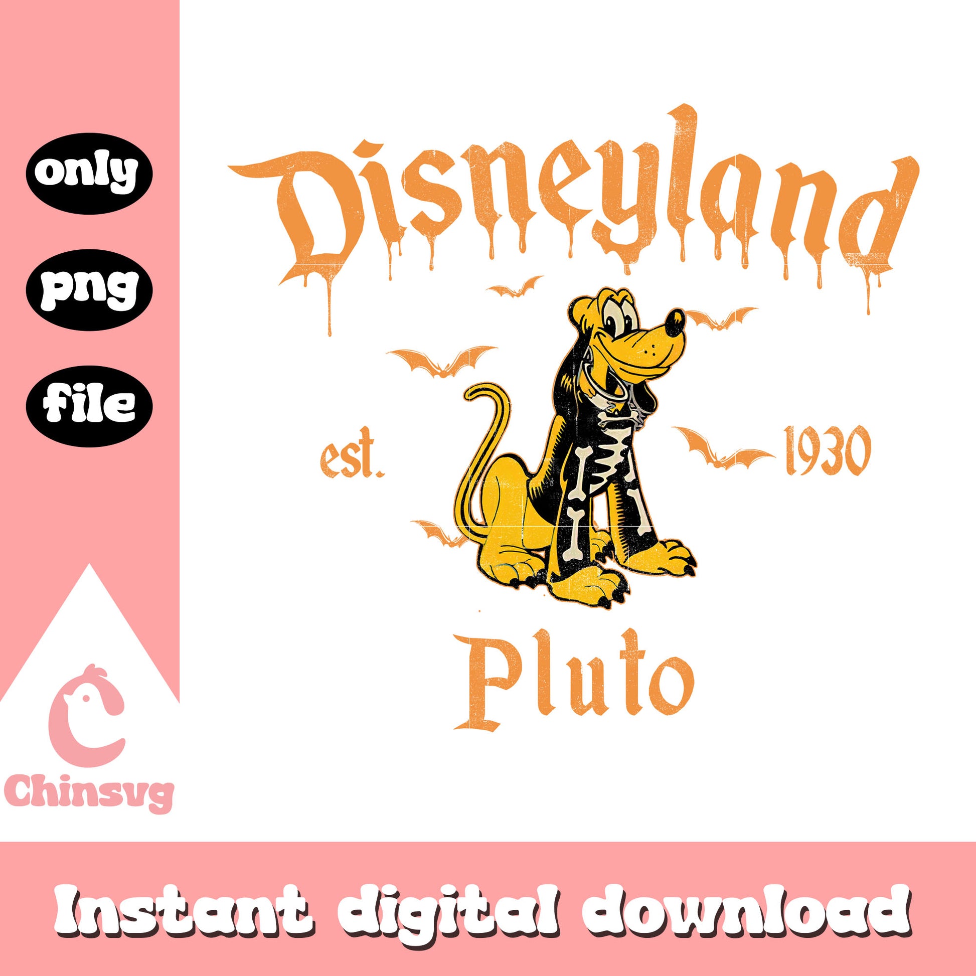 Disneyland skeleton pluto est 1930 design png, disney world png