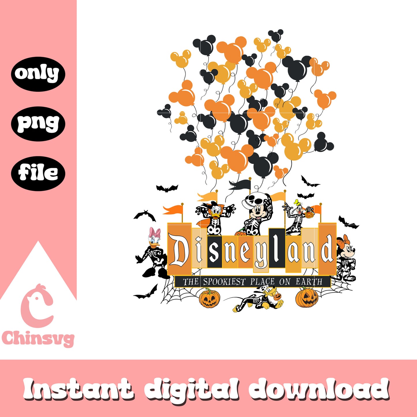 Disneyland the spookiest place on earth clipart png, disney movie png