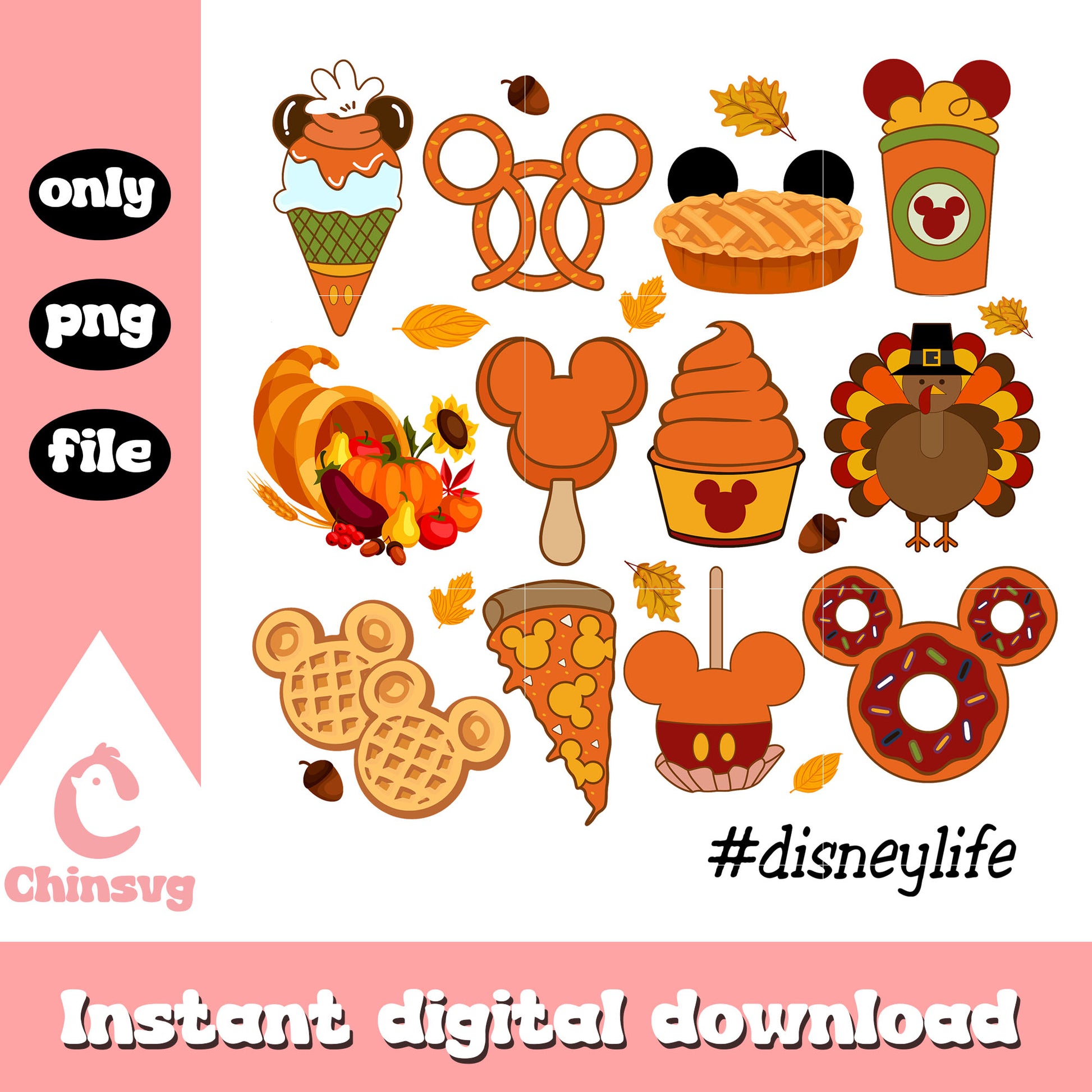 Disneylife ice cream food design png, walt disney png 