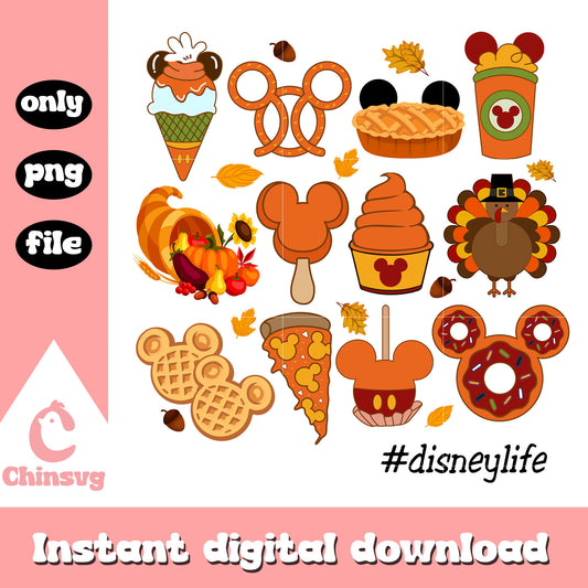 Disneylife ice cream food design png, walt disney png 