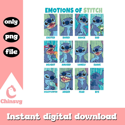 Disney lilo and Stitch emotions of stitch png, emotions of stitch png
